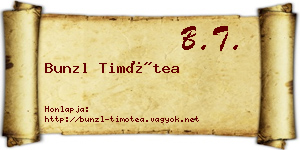 Bunzl Timótea névjegykártya